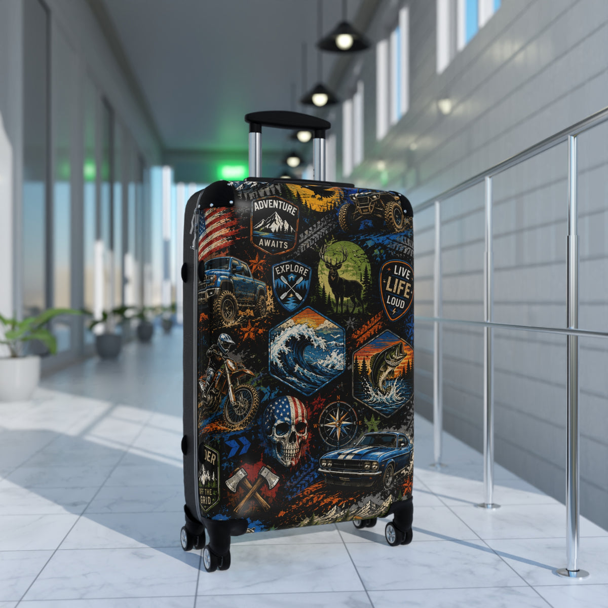 Adventure Patch Carry-On Suitcase — Live Life Loud Travel Luggage