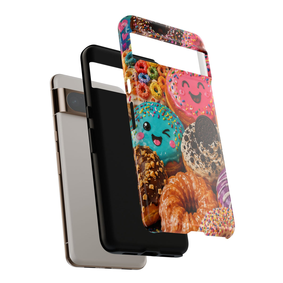 Donut Smile Tough Phone Case — Cute Colorful Desserts Protective Cover
