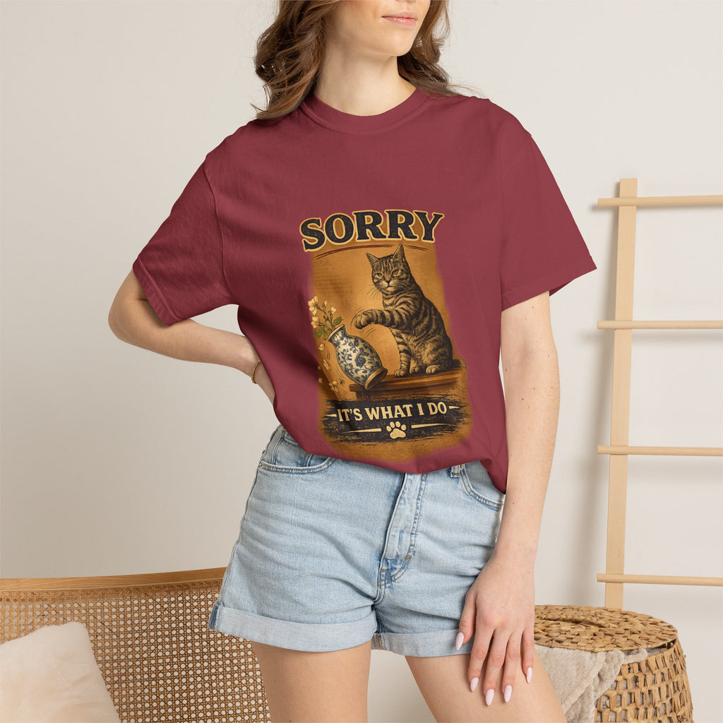 Sorry, It’s What I Do cat T-Shirt | Cat playing with yarn design