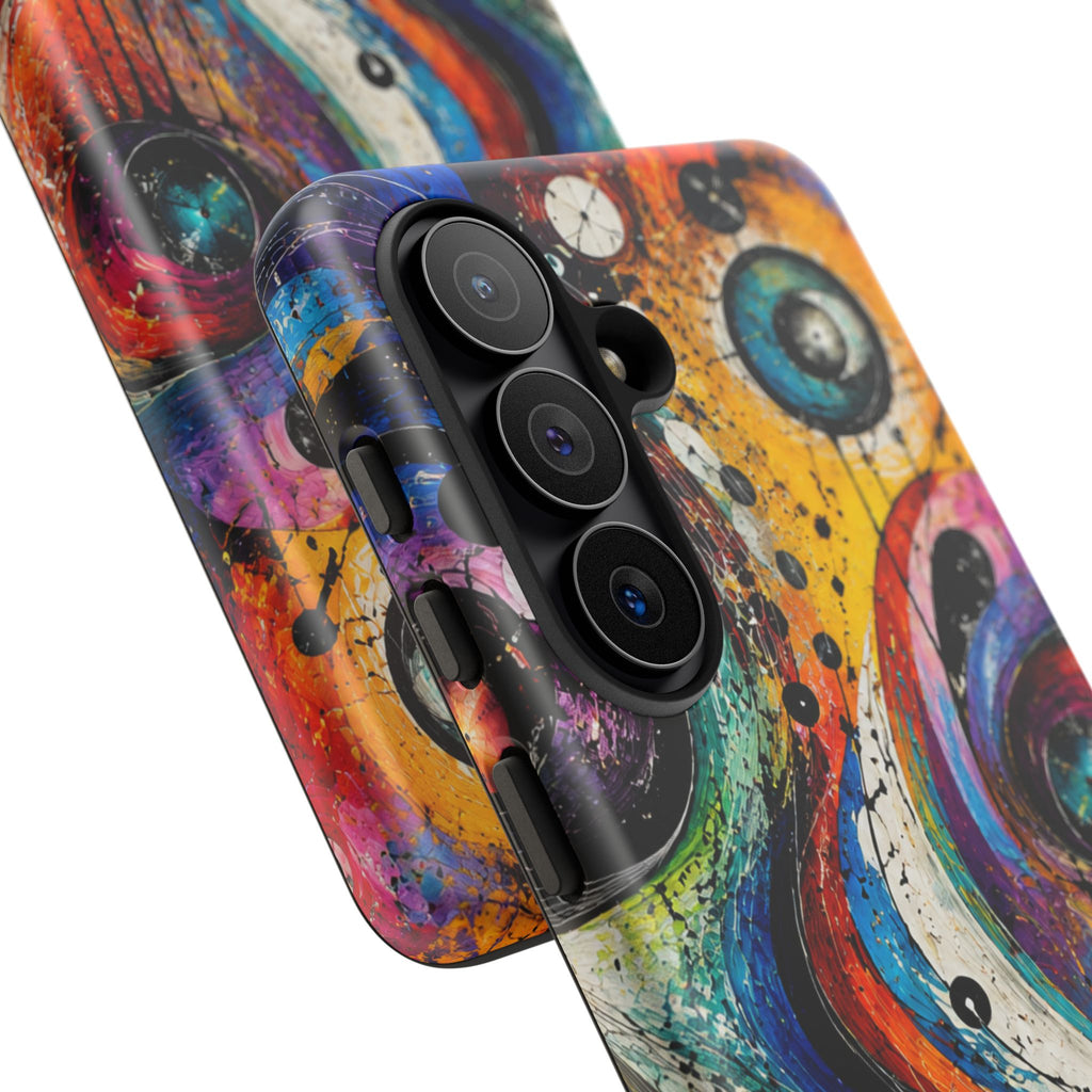 Abstract Cosmic Swirl Phone Case — Colorful Artistic iPhone Tough Case