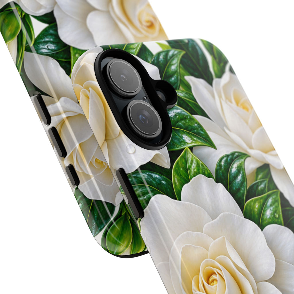 Floral Camellia Tough Case — White Gardenia Phone Cover