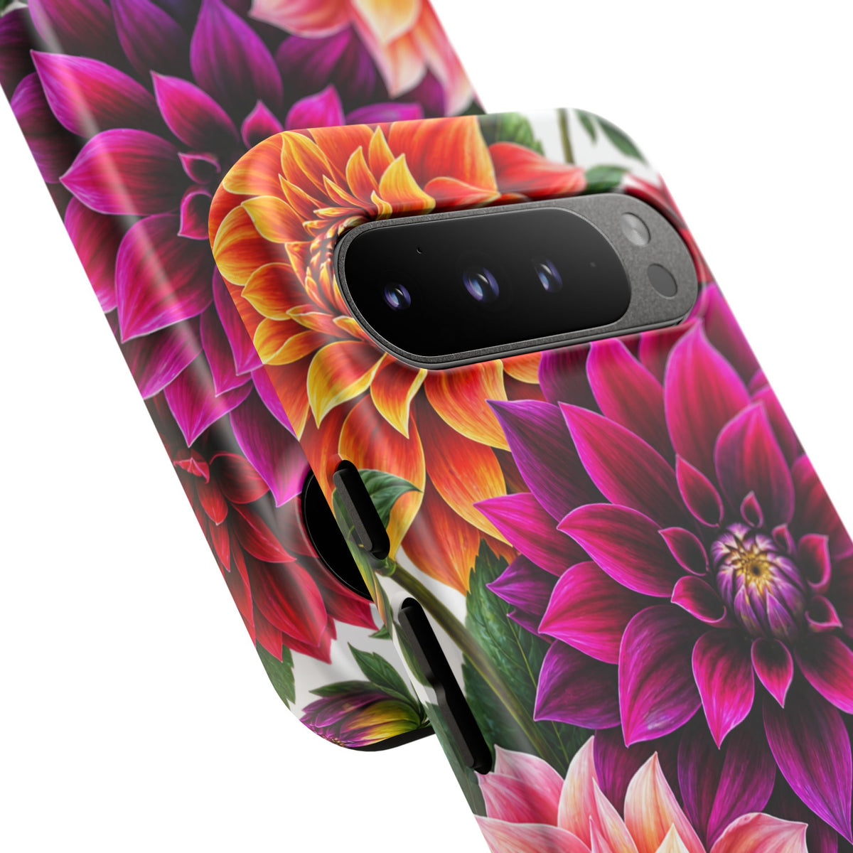Floral Dahlia Tough Phone Case — Vibrant Protective Floral Phone Cover