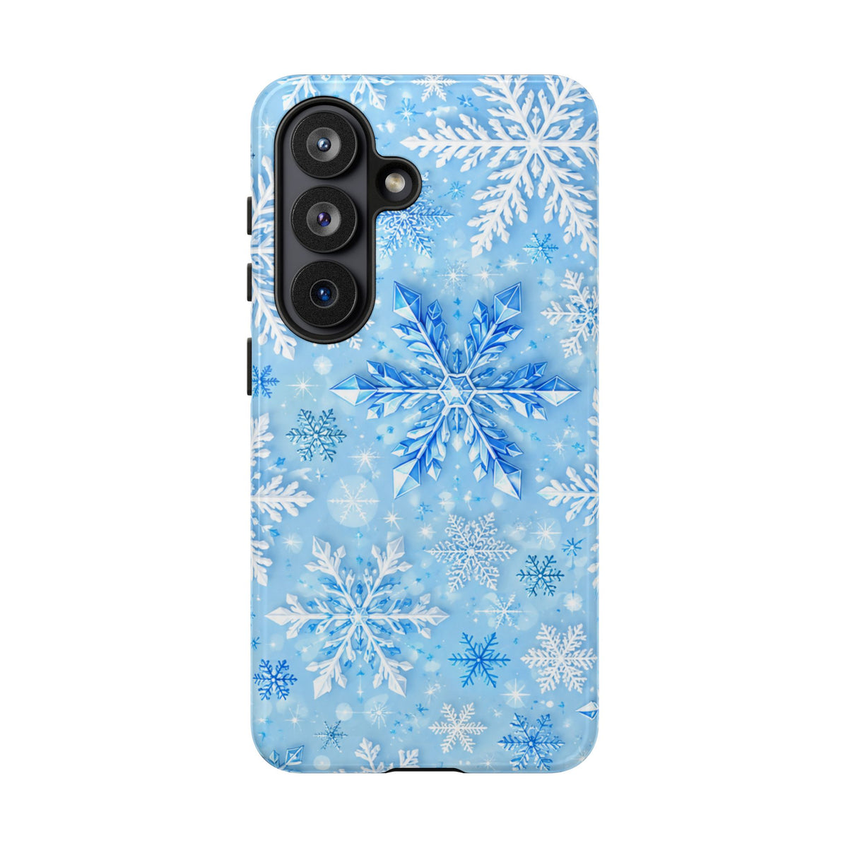 Winter Snowflake Tough Phone Case — Blue Holiday Protective Cover