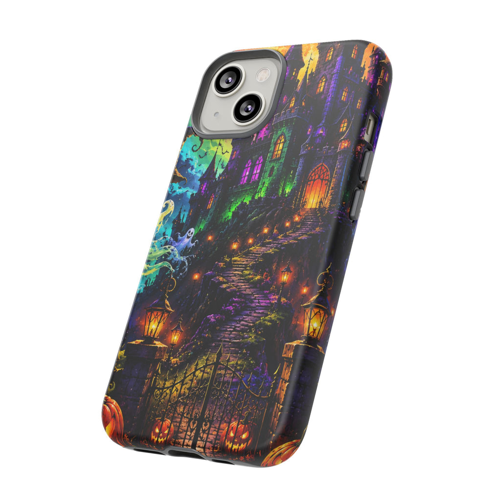 Halloween Haunted Castle Phone Case — Spooky Pumpkin & Ghost Tough Case