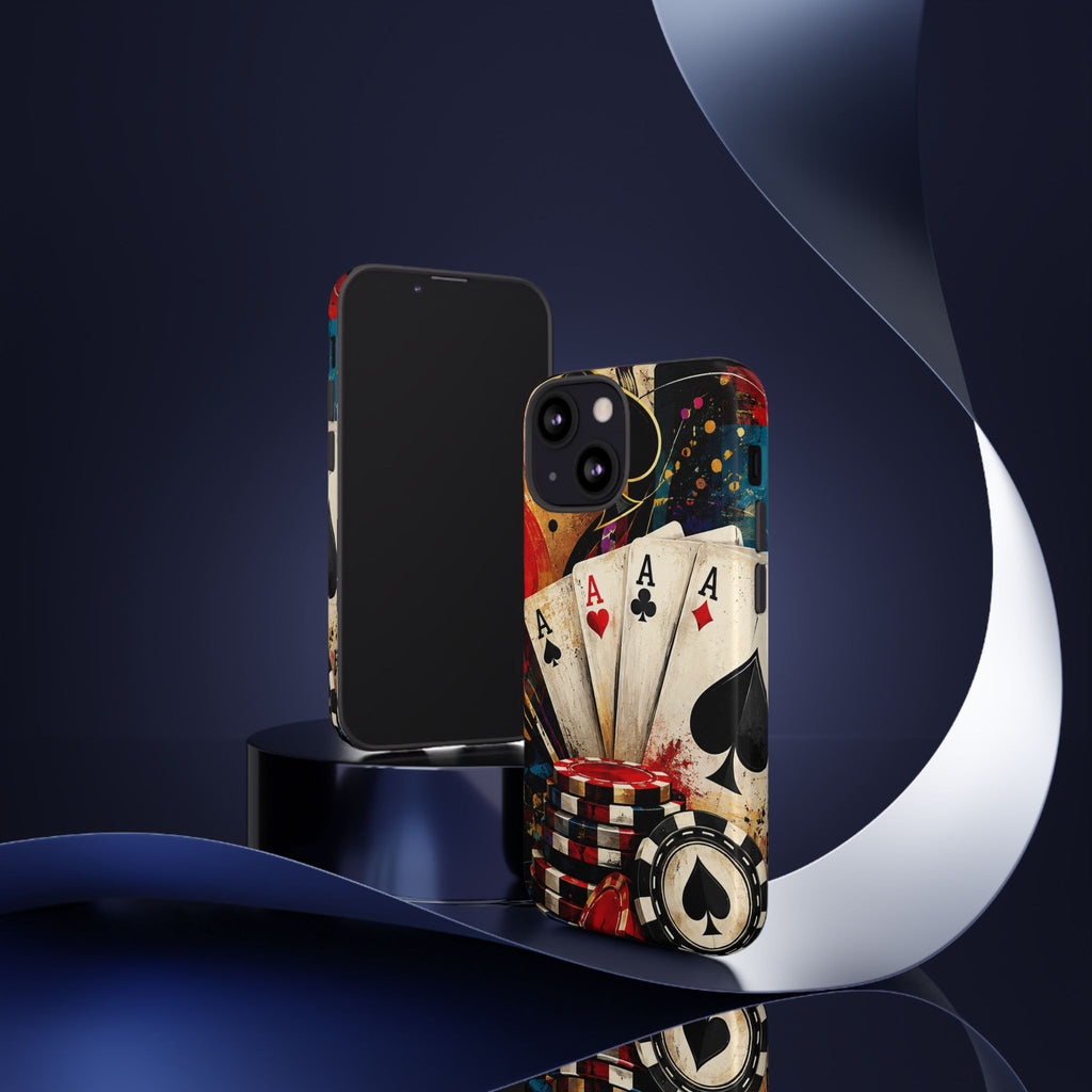 Casino Poker Ace Phone Case — Vintage Playing Cards & Chips Protective Cover