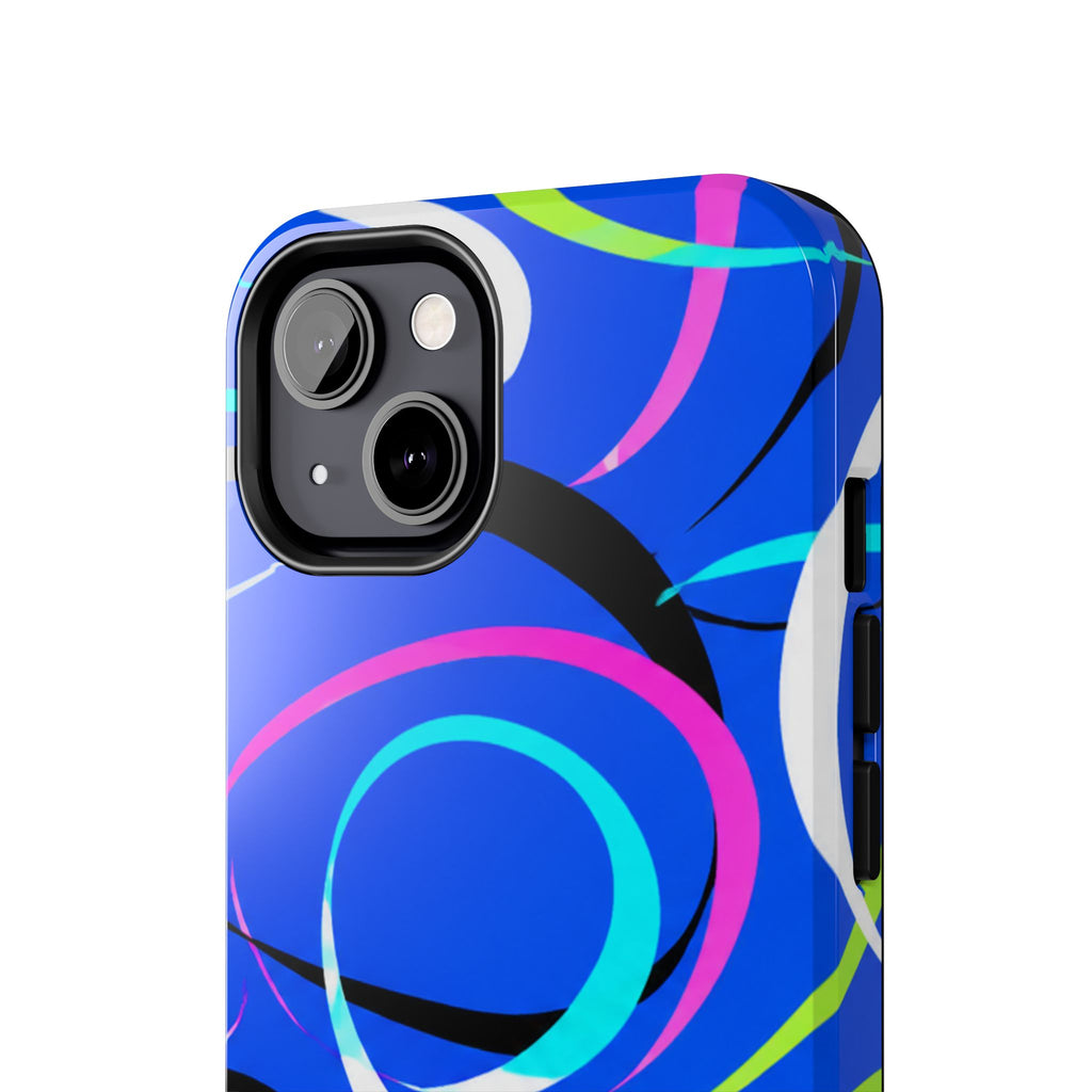Tough Phone Case — Blue Abstract Swirl Protective Cover