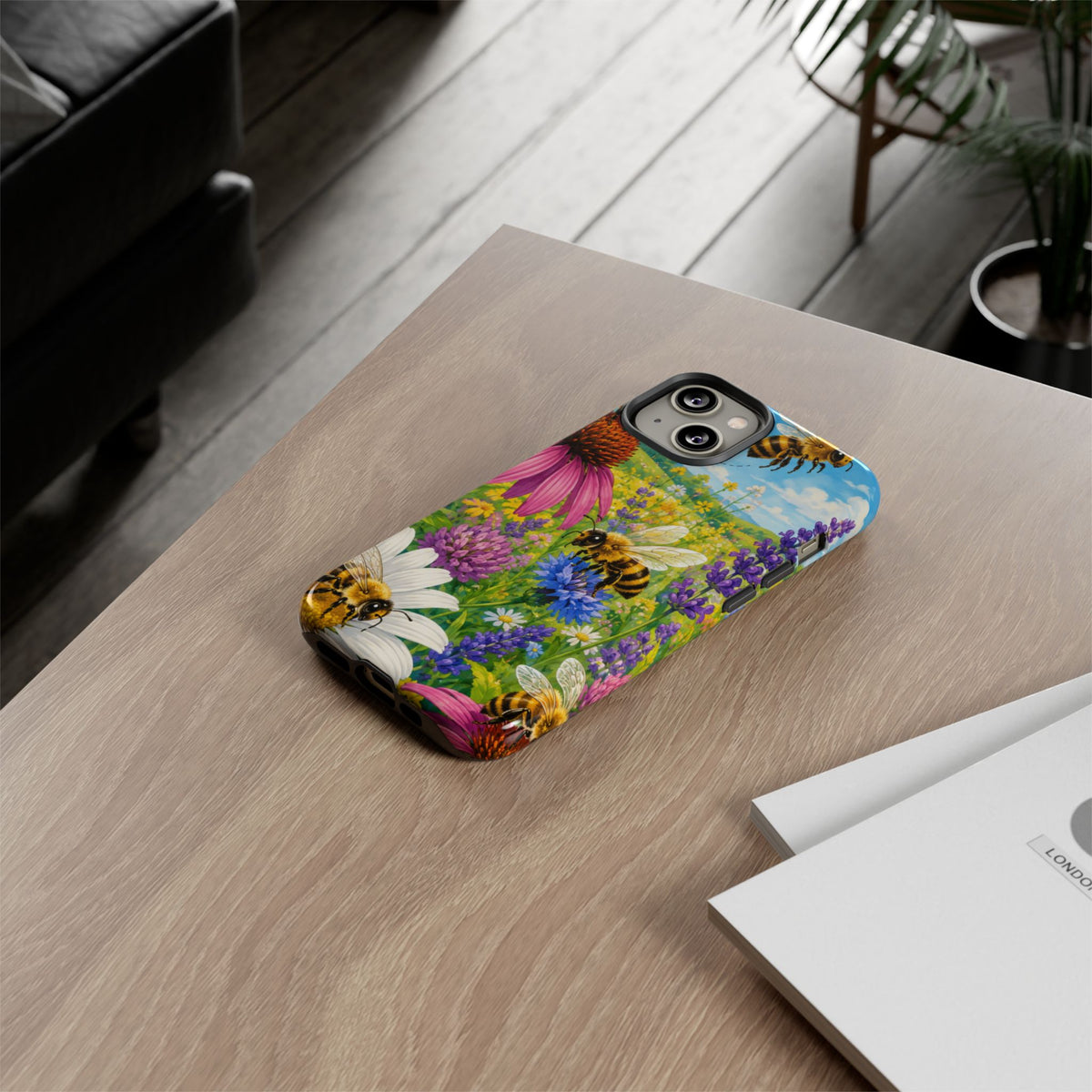Bee Meadow Phone Case — Floral Honeybee Protective Cover