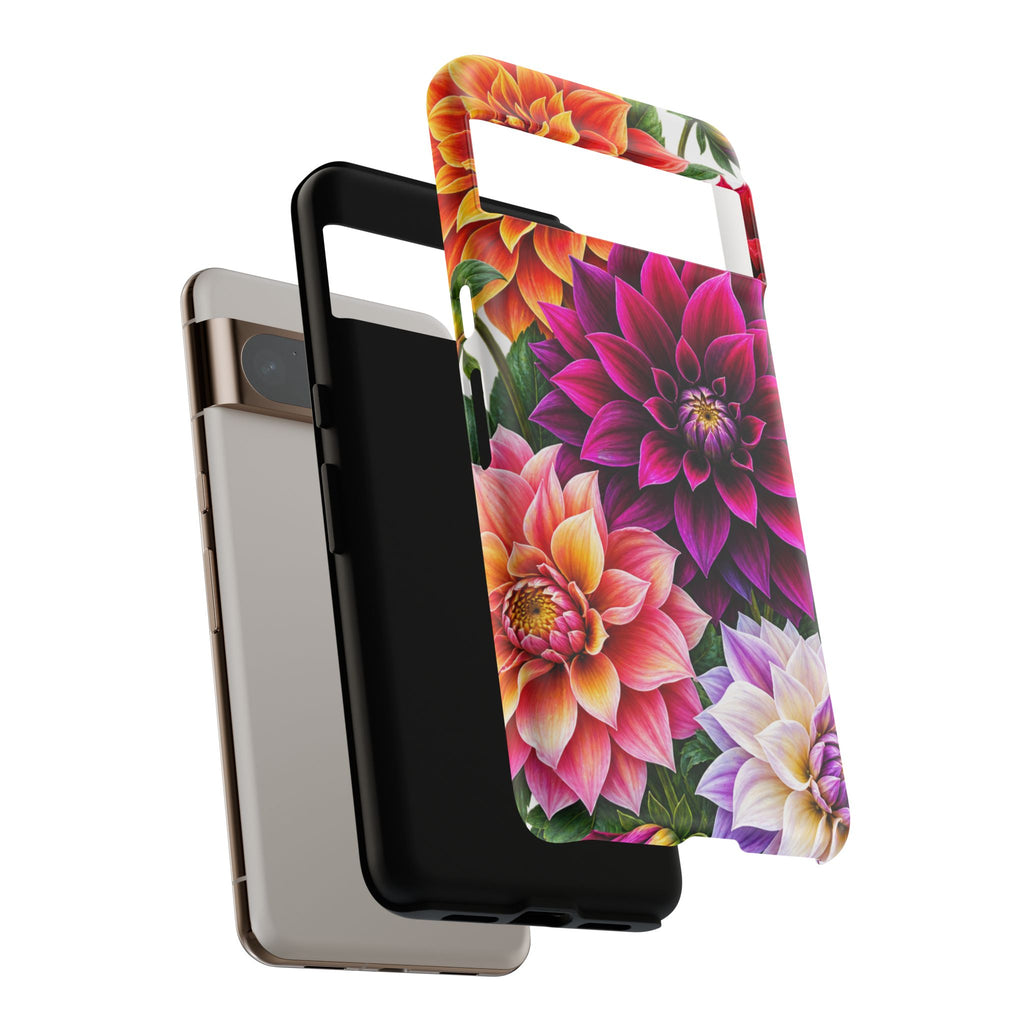 Floral Dahlia Tough Phone Case — Vibrant Protective Floral Phone Cover