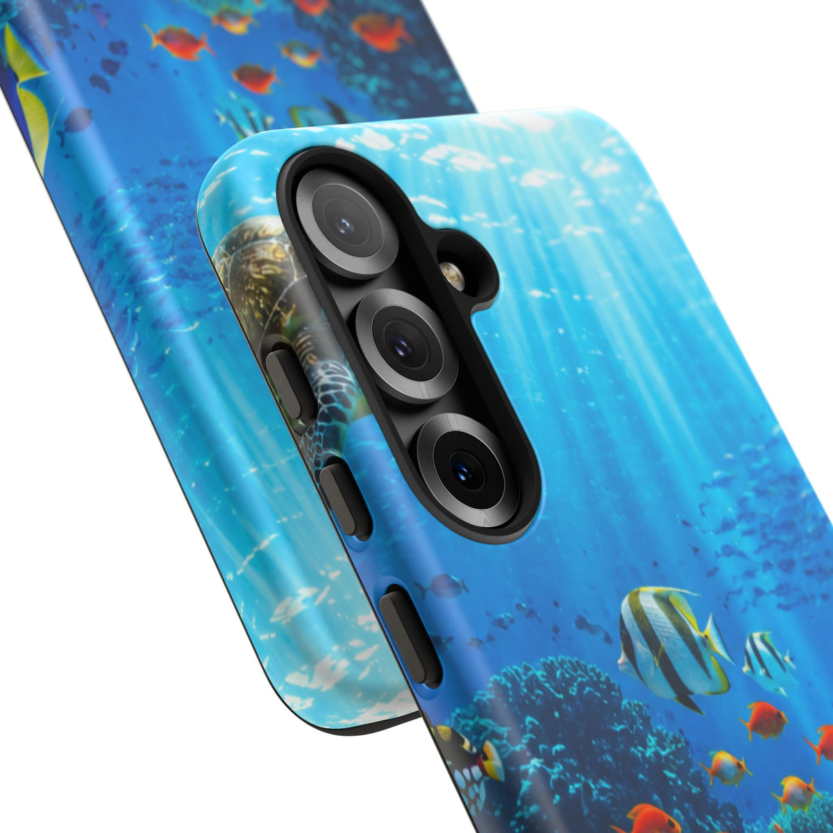 Underwater Ocean Life Tough Phone Case — Coral Reef & Sea Turtle Protective Cover
