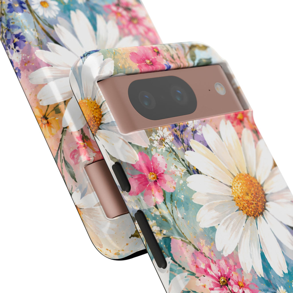 Floral Daisy Phone Case — Watercolor Daisies Protective Tough Case