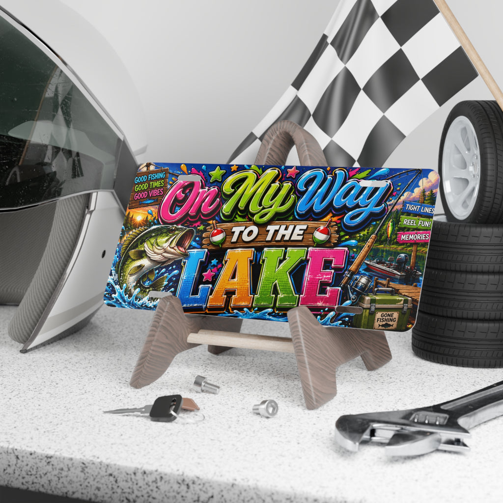 On My Way to the Lake Vanity Plate | Fishing Lake Decor