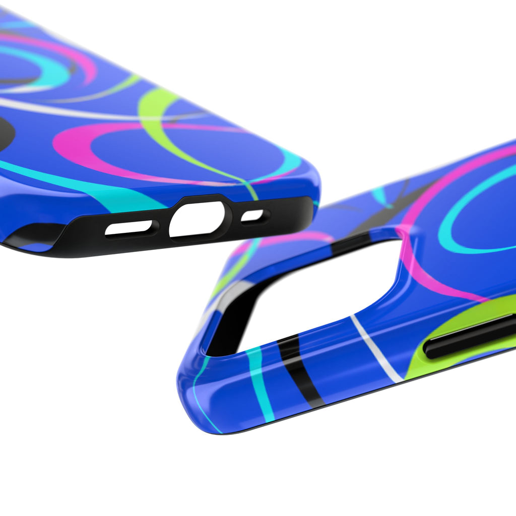 Tough Phone Case — Blue Abstract Swirl Protective Cover