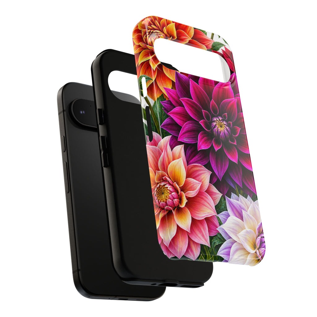 Floral Dahlia Tough Phone Case — Vibrant Protective Floral Phone Cover