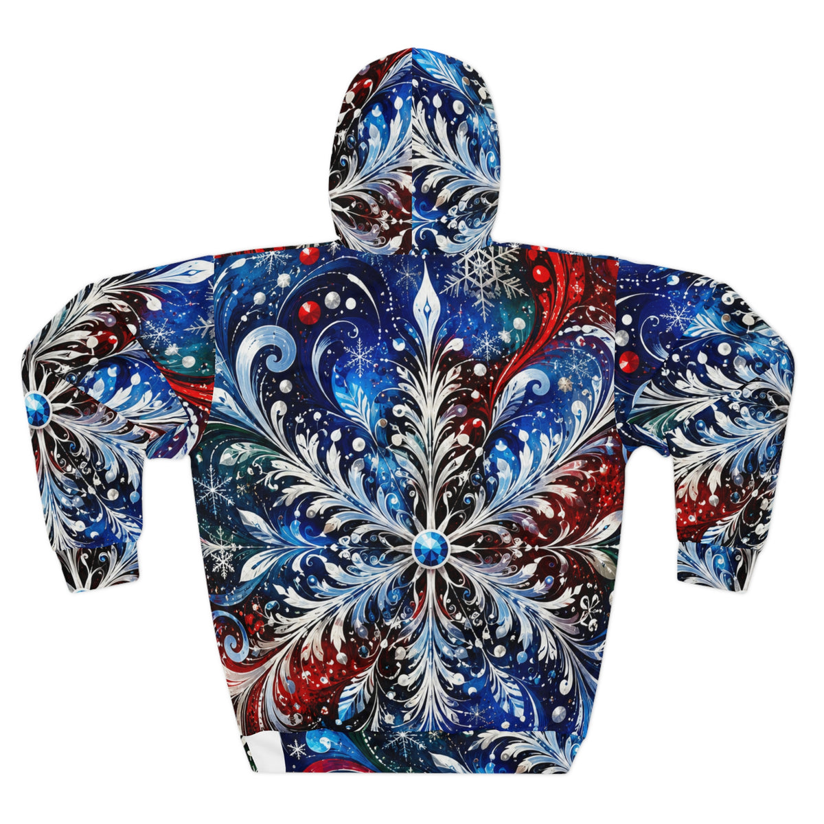 All-Over-Print Hoodie — Patriotic Snowflake Mandala Winter Design