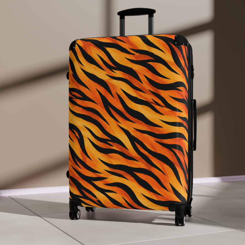 Tiger Stripe Carry-On Suitcase – Bold Orange Animal Print Luggage