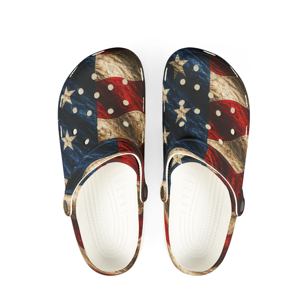 American Flag EVA Foam Clogs — Patriotic Slip-On Garden Shoes