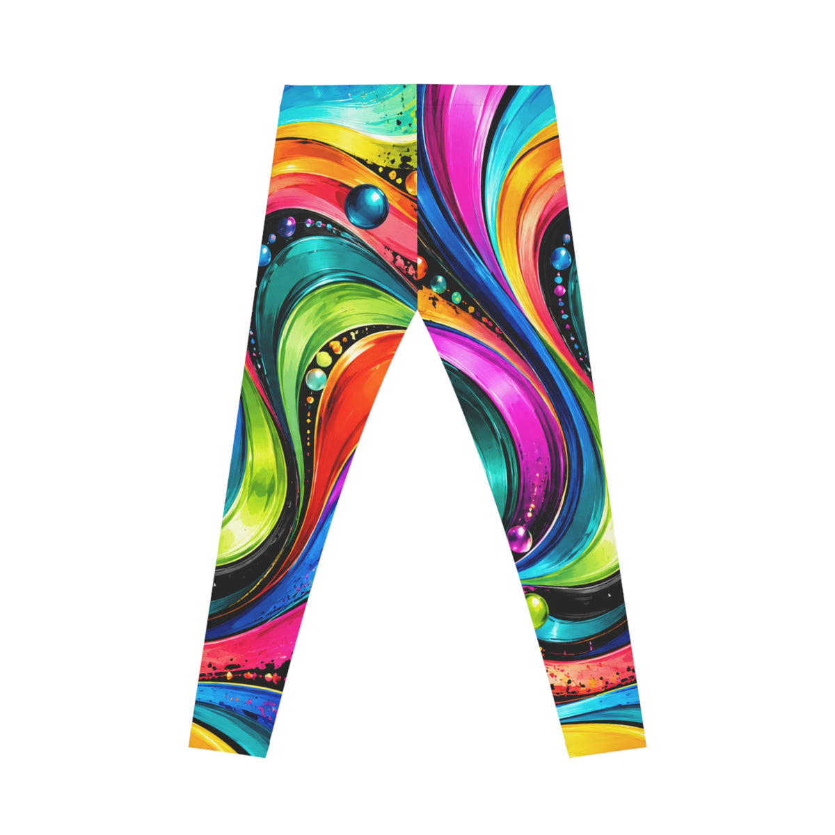 Colorful Swirl Abstract Leggings — Vibrant All-Over Print Women's Leggings