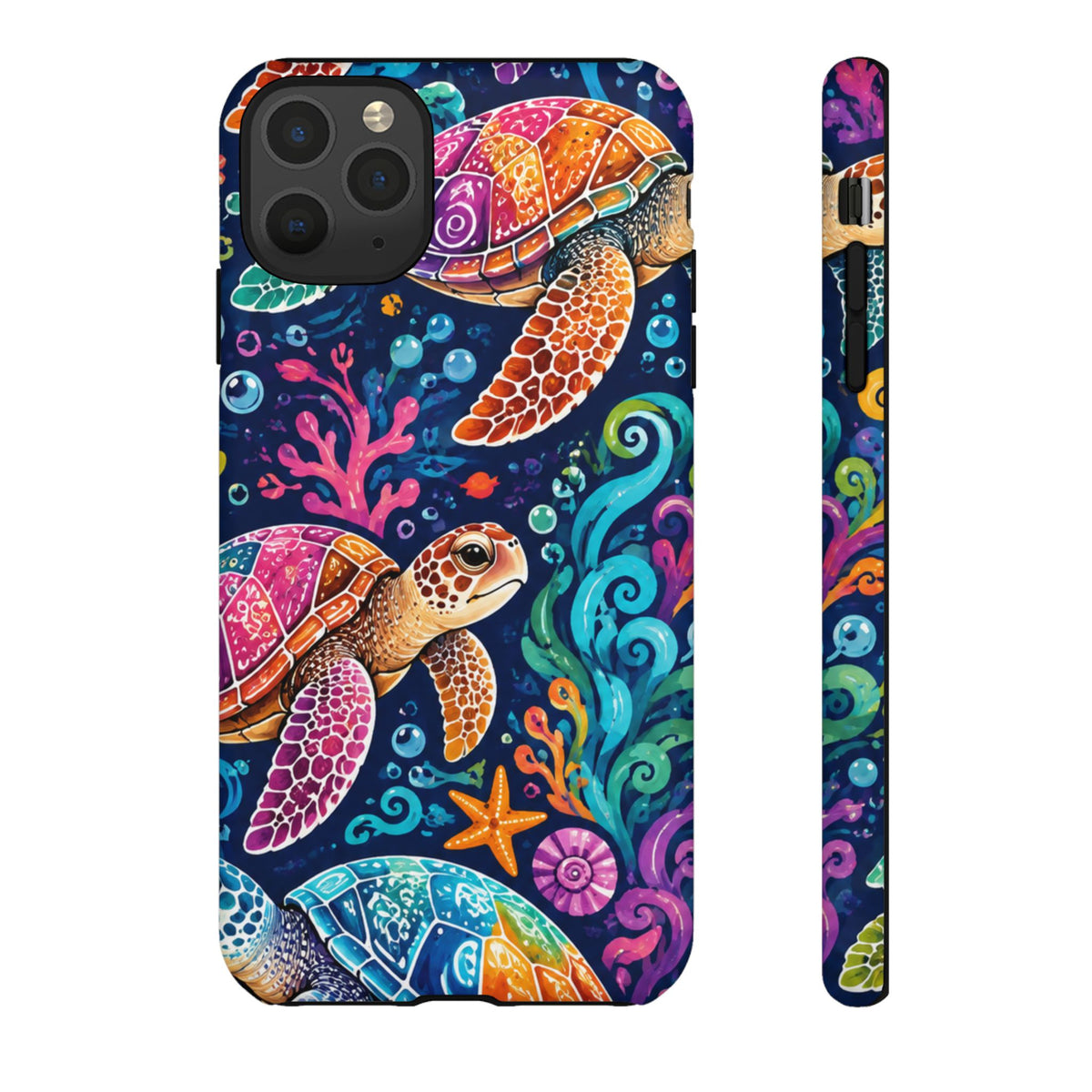 Colorful Sea Turtles phone case | Turtle iPhone case, ocean art
