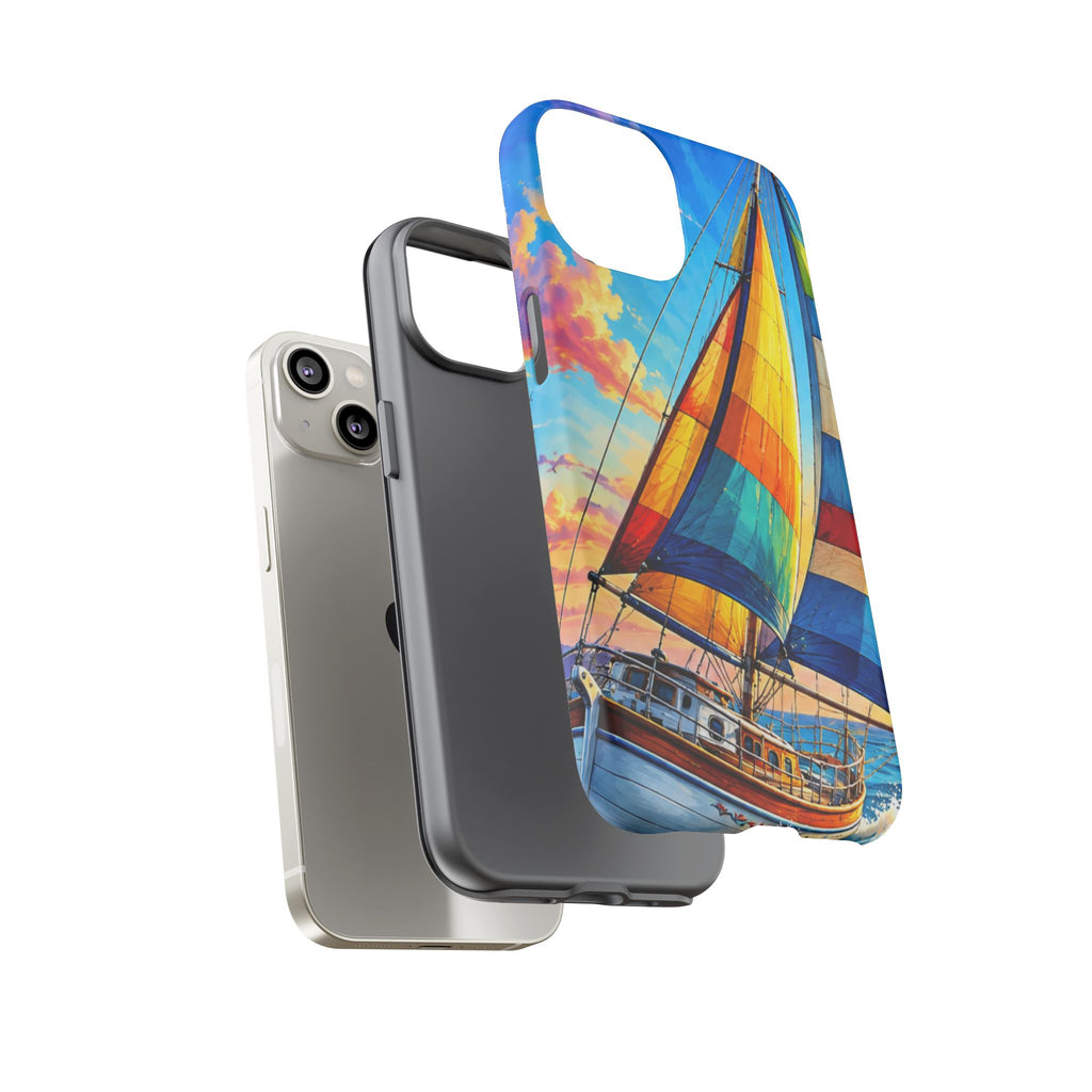 Sailboat Sunset Phone Case — Colorful Nautical iPhone Cover