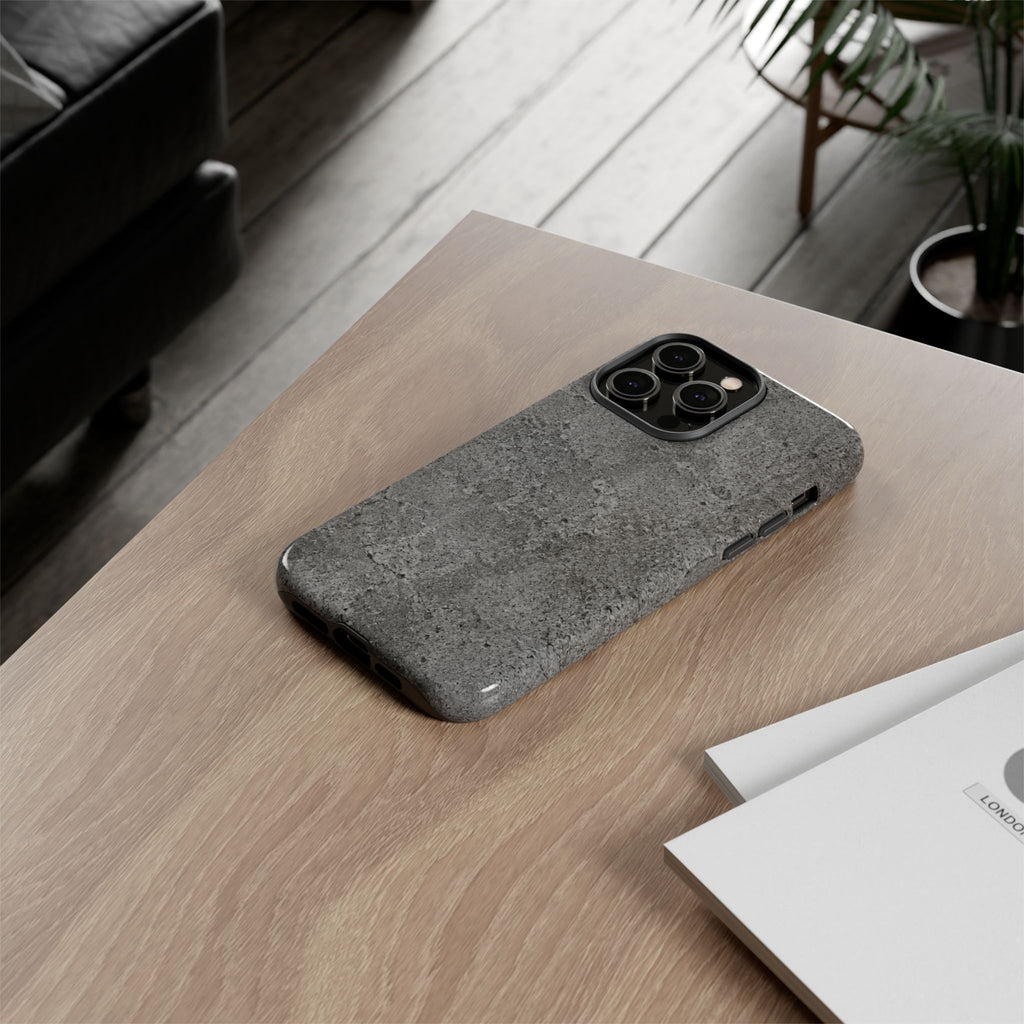 Concrete Texture Phone Case — Rugged Grey Protective iPhone Cover