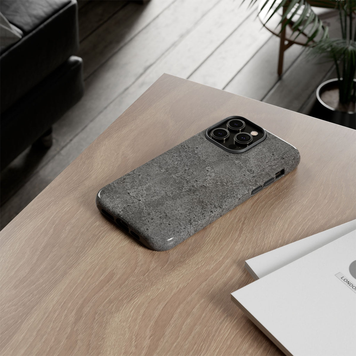 Concrete Texture Phone Case — Rugged Grey Protective iPhone Cover