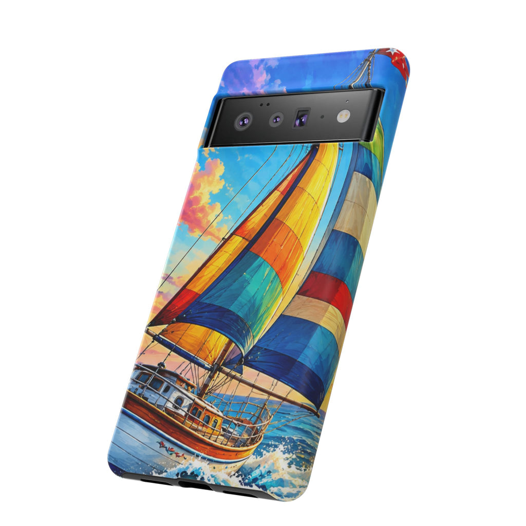 Sailboat Sunset Phone Case — Colorful Nautical iPhone Cover