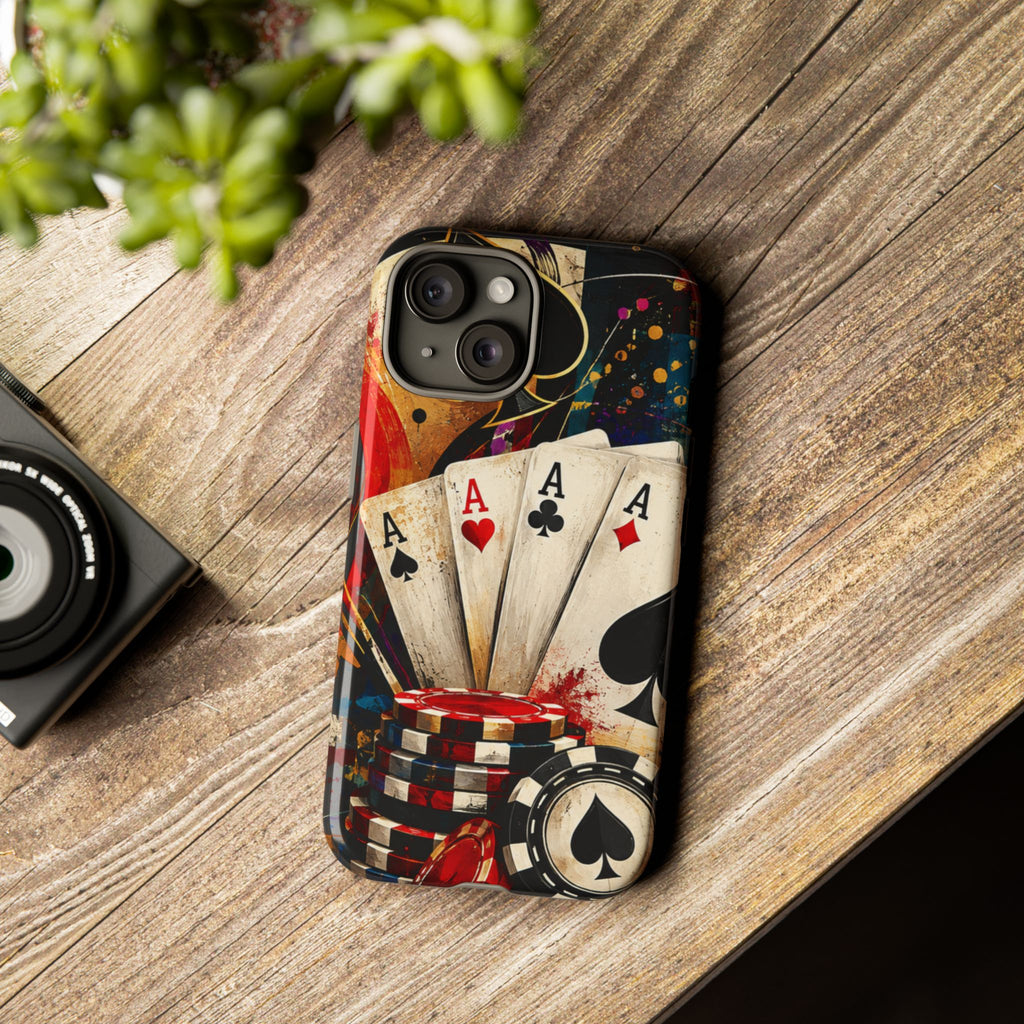 Casino Poker Ace Phone Case — Vintage Playing Cards & Chips Protective Cover