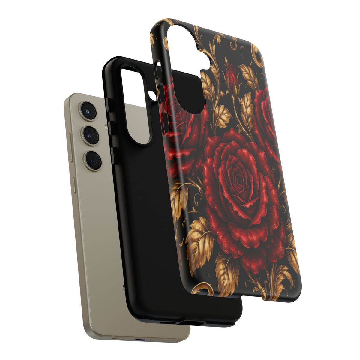 Tough Cases — Vintage Red Rose Floral Phone Case