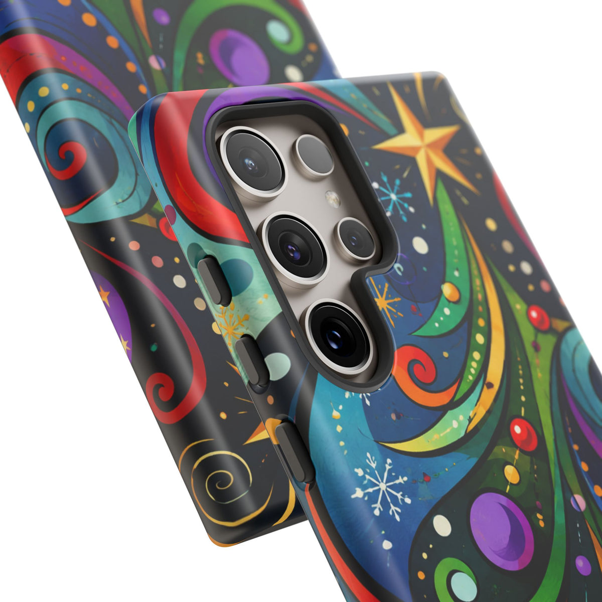 Colorful Swirl Christmas Tree Tough Phone Case