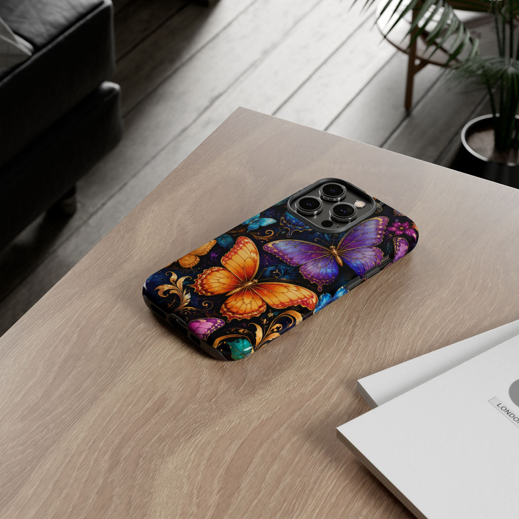 Butterfly Tough Phone Case — Colorful Floral Butterflies Protective Cover
