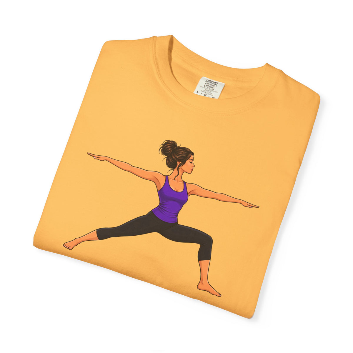 Yoga Warrior Pose T-Shirt | Woman in Virabhadrasana Illustration