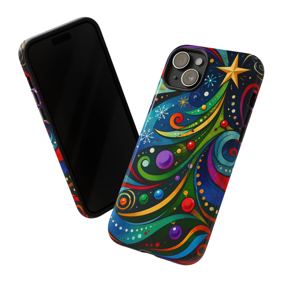 Colorful Swirl Christmas Tree Tough Phone Case
