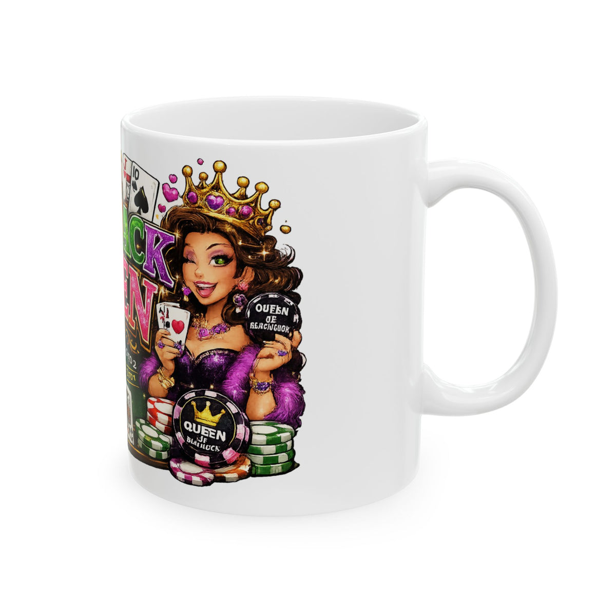 Blackjack Queen Mug | Casino Playing Cards Coffee Cup