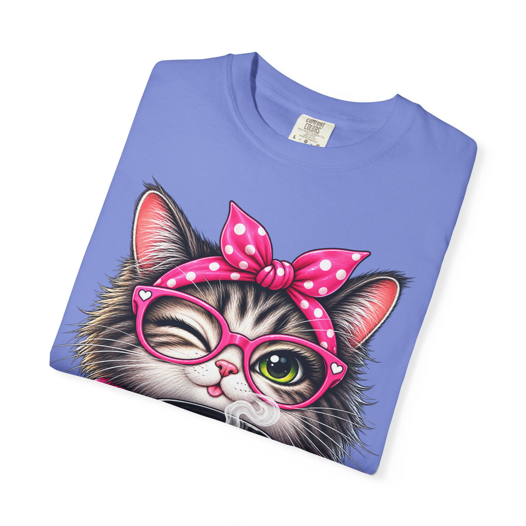 Cat Coffee Tee — "Coffee First Then People" Cute Cat Graphic T-Shirt