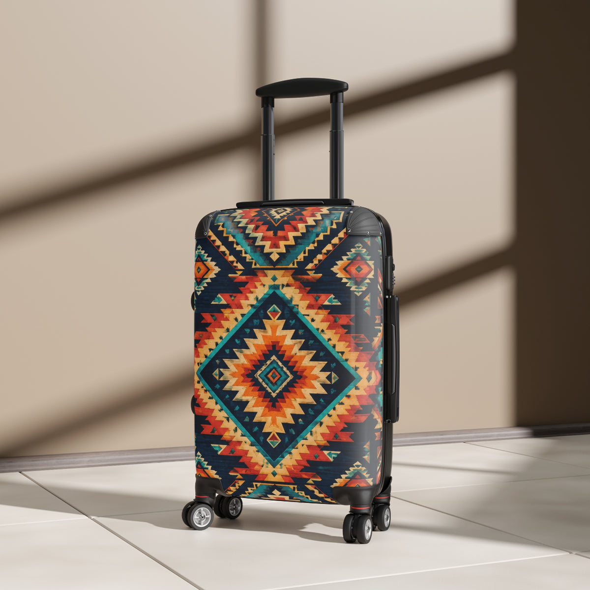 Southwestern Aztec Pattern Carry-On Suitcase - Boho Travel Luggage