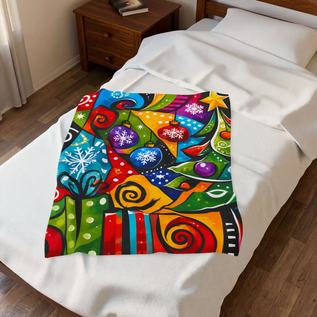 Christmas Ornaments Velveteen Plush Blanket