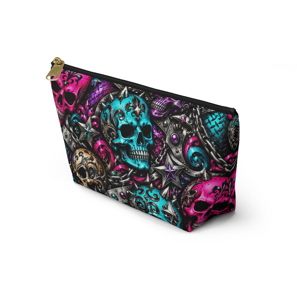 Colorful Sugar Skull Pattern Accessory Pouch