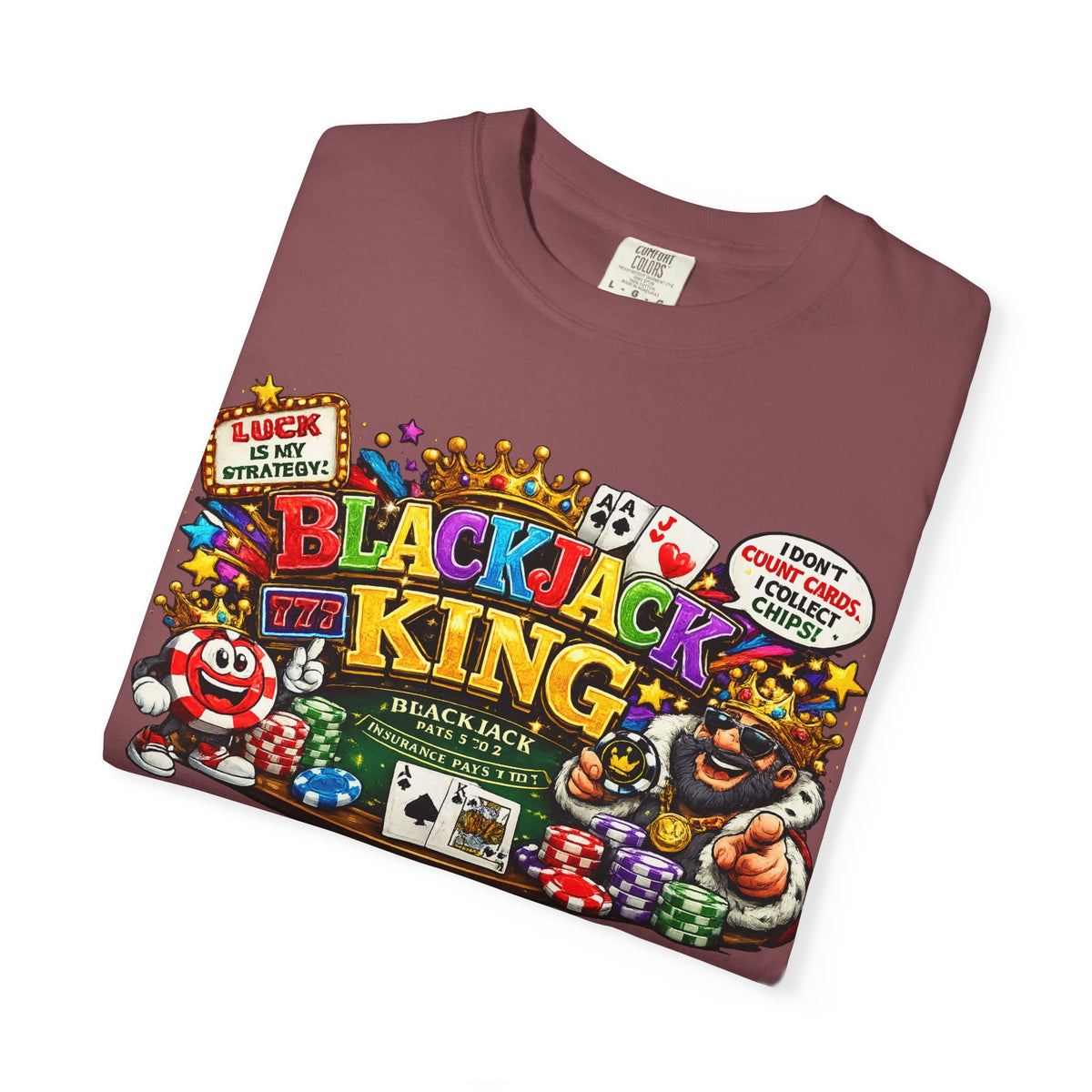 Blackjack King graphic T-shirt | Casino Playing Cards, Chips Design