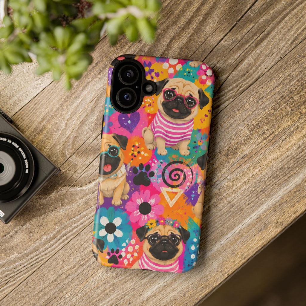 Pug Pop Art Phone Case — Colorful Pug Pattern Tough Case