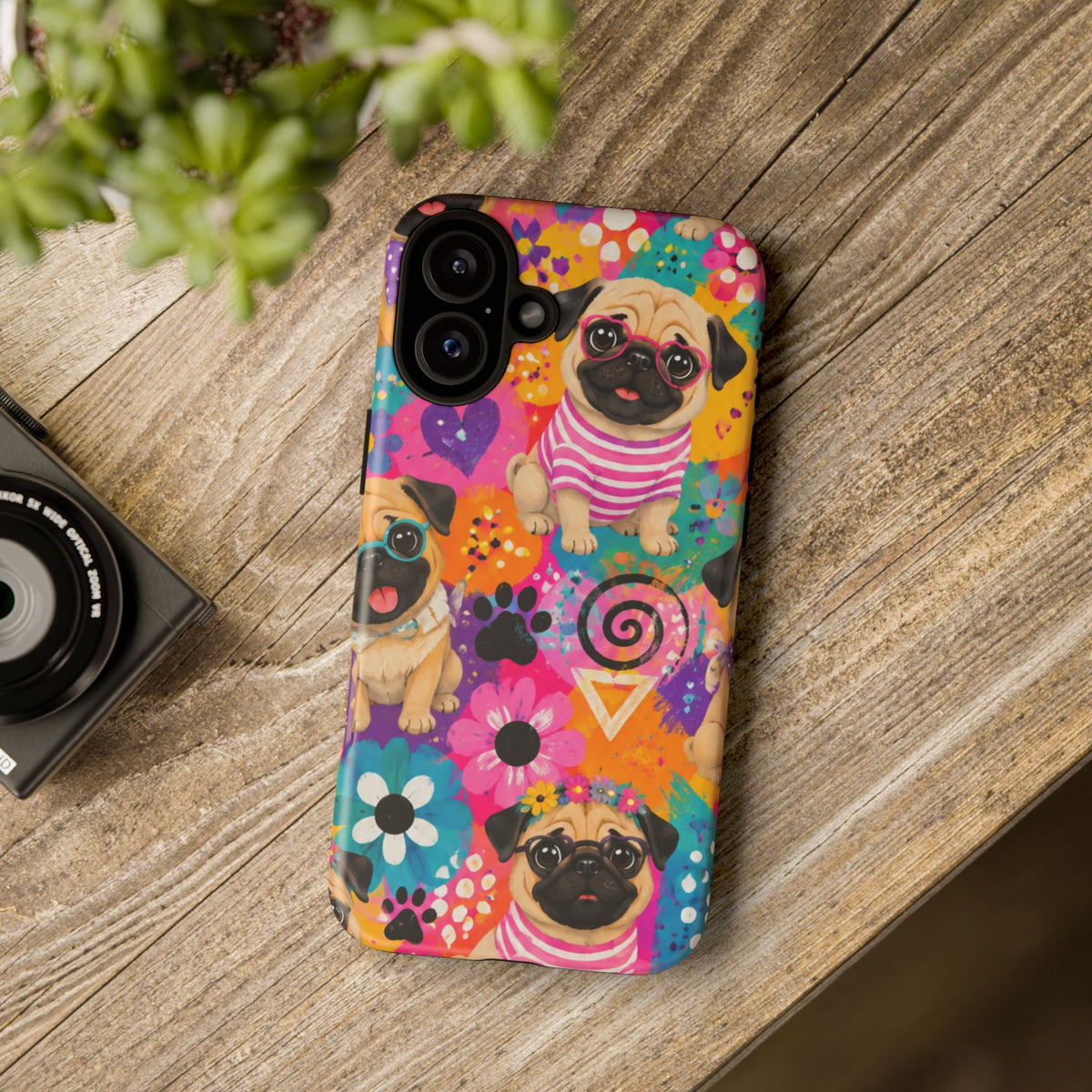 Pug Pop Art Phone Case — Colorful Pug Pattern Tough Case