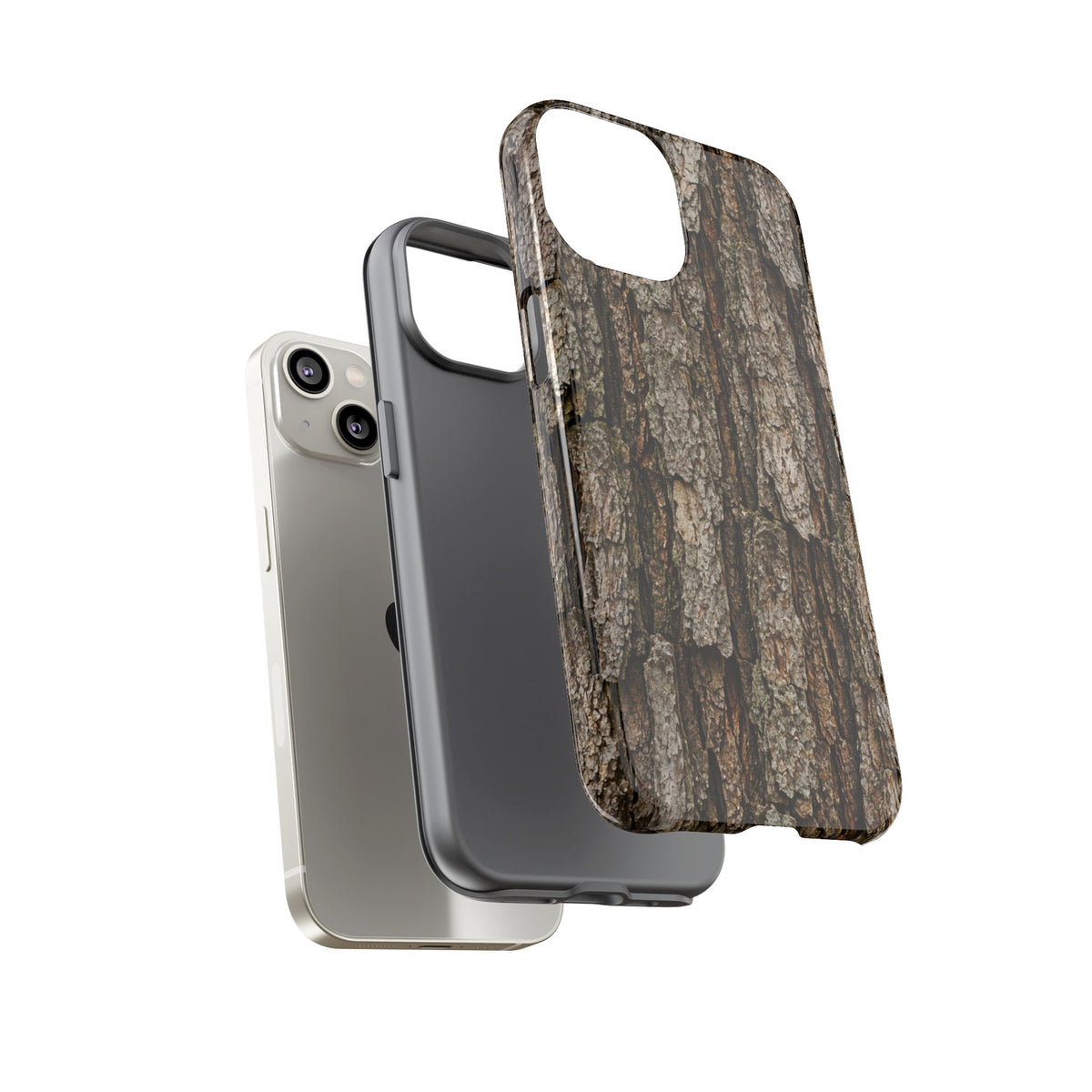 Bark Texture Phone Case - Rugged Woodland Camouflage for Nature Lovers