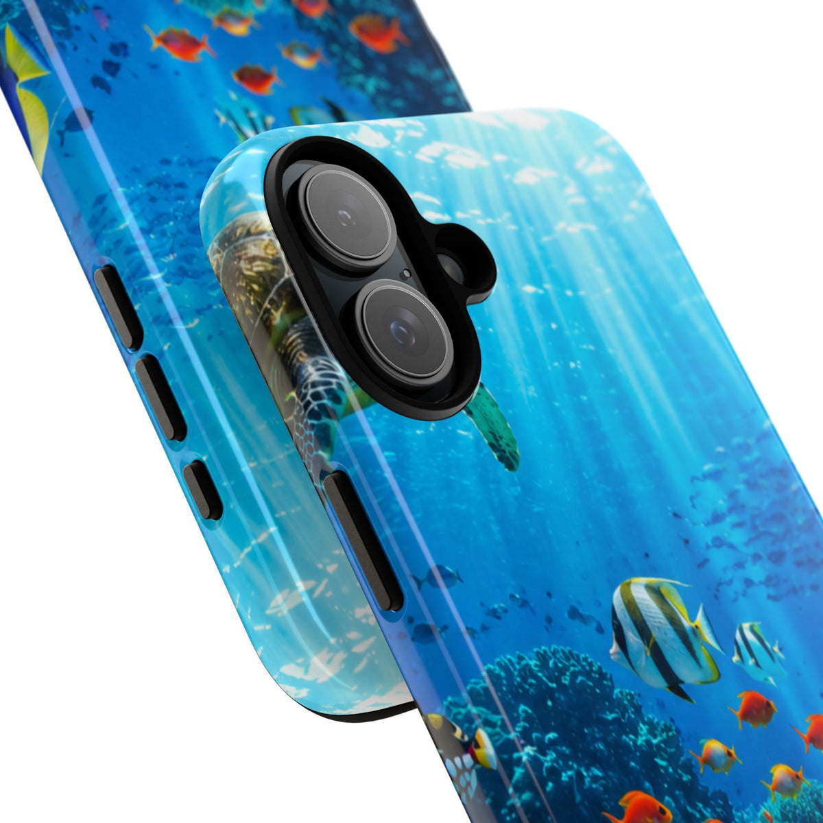 Underwater Ocean Life Tough Phone Case — Coral Reef & Sea Turtle Protective Cover
