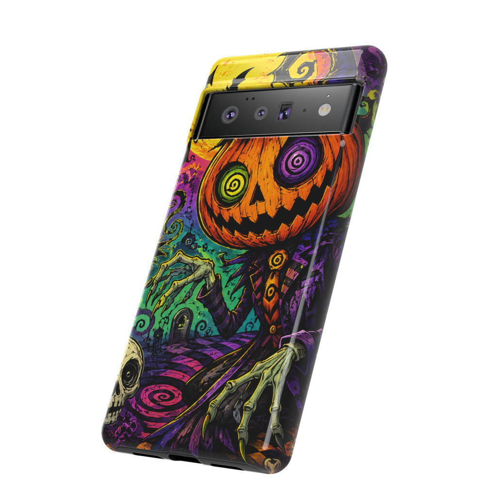Halloween Pumpkin Skull Phone Case — Psychedelic Jack-o'-Lantern Tough Case