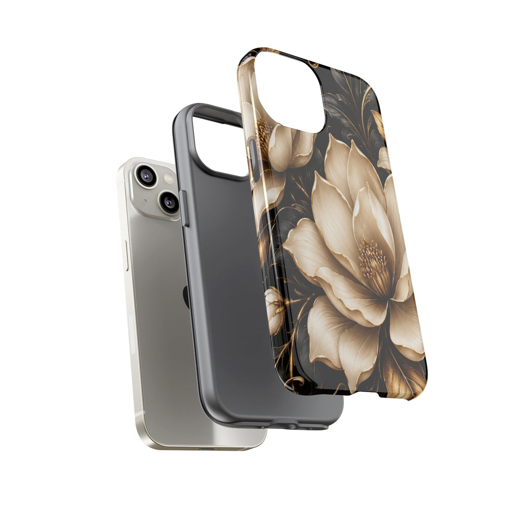 Floral Tough Case — Elegant Gold Magnolia Phone Case