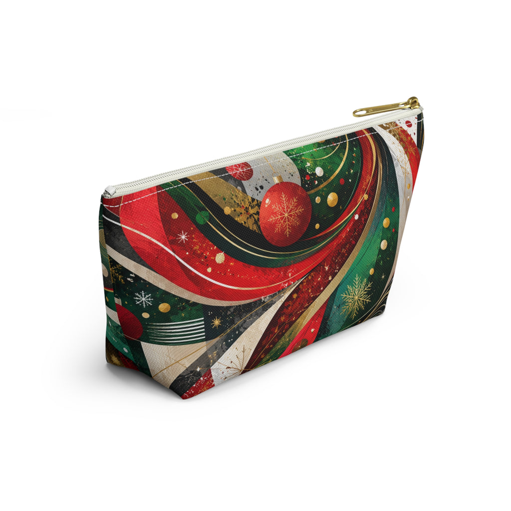 Holiday Swirl Accessory Pouch — Festive Christmas Makeup Bag