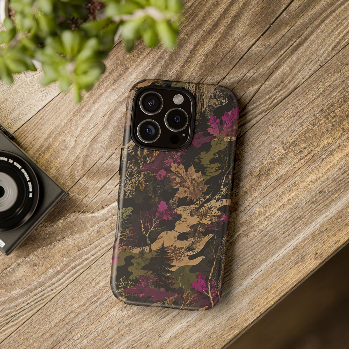 Camo Floral Tough Phone Case — Rugged Nature-Inspired Protection