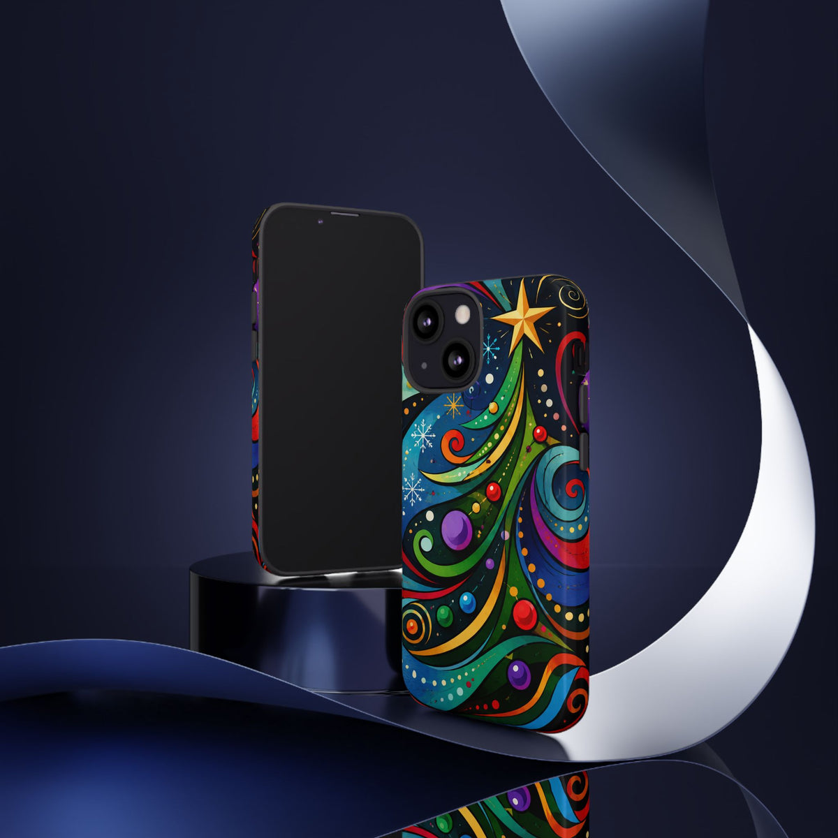 Colorful Swirl Christmas Tree Tough Phone Case