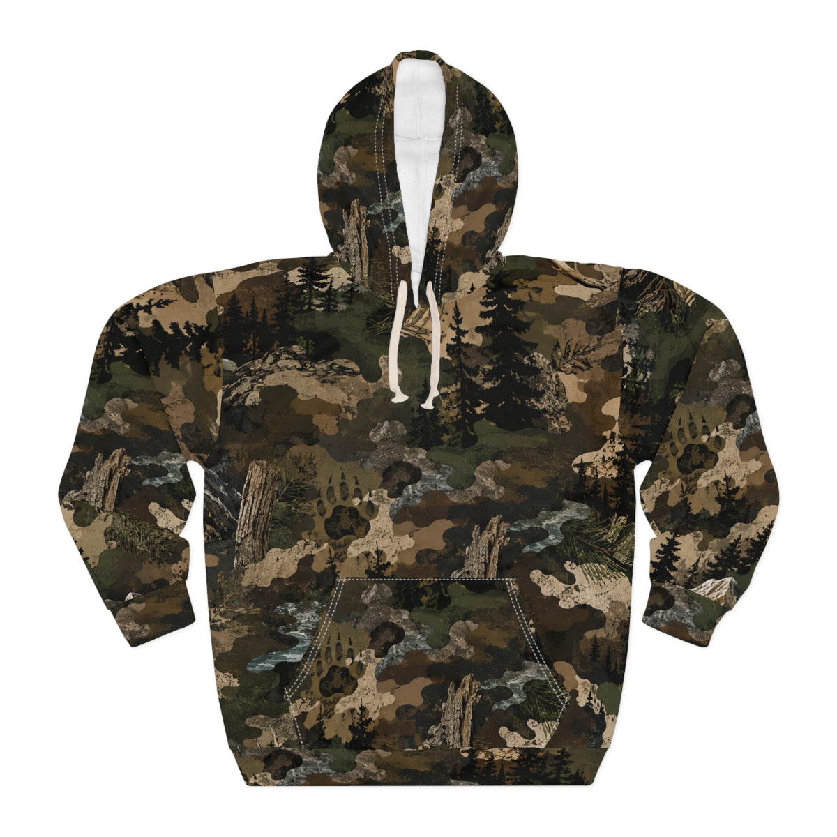 Camo Mountain Hoodie — Forest Scenic All-Over Print