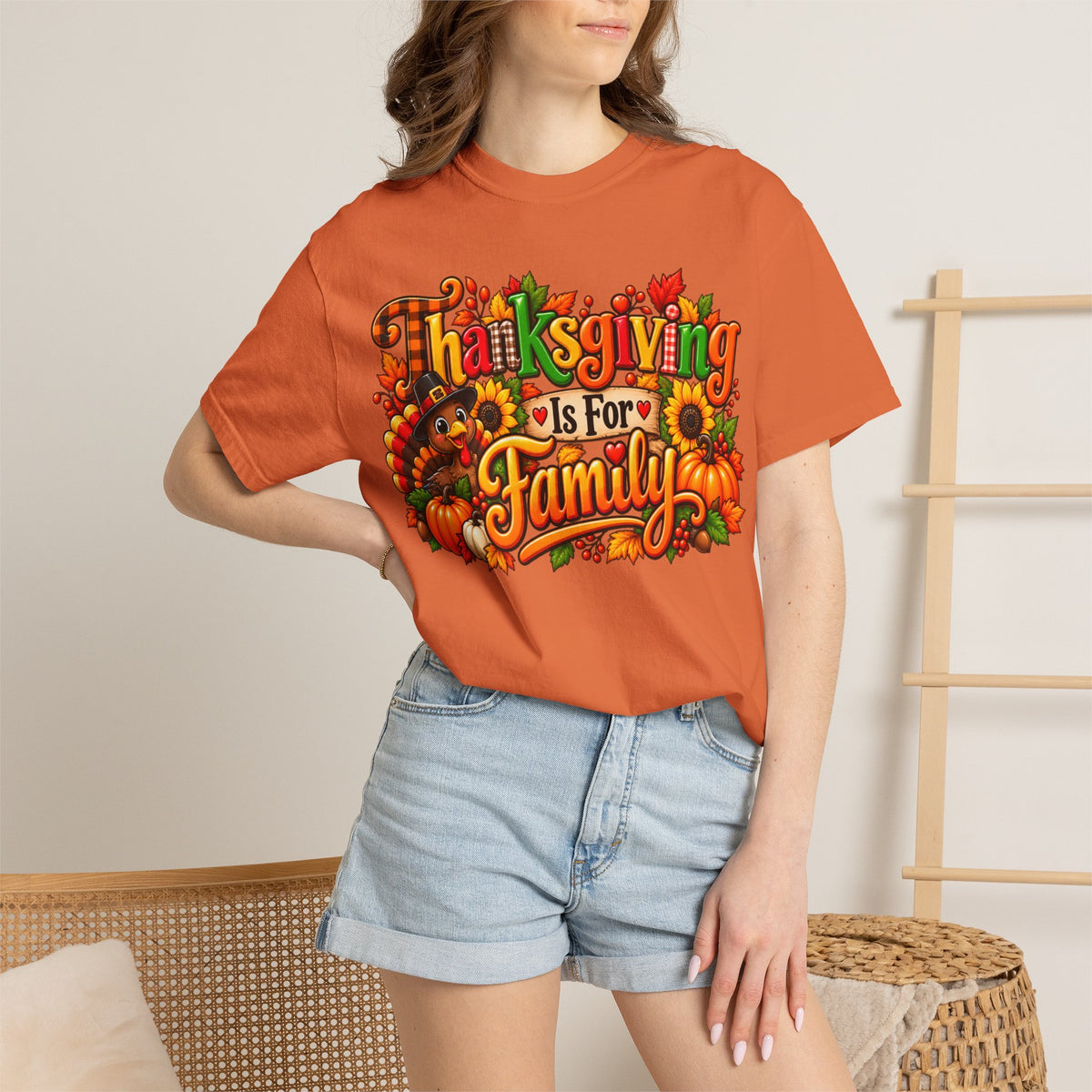 Thanksgiving Is For Family T-Shirt — Fall Harvest Holiday Tee