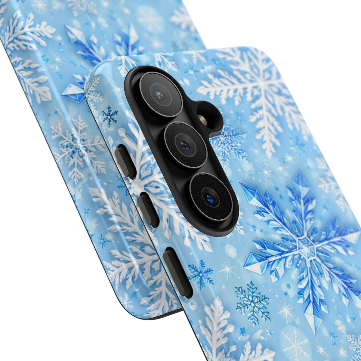 Winter Snowflake Tough Phone Case — Blue Holiday Protective Cover